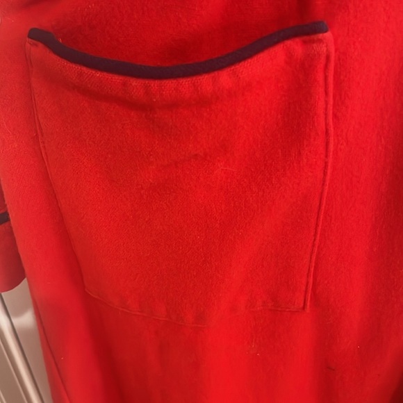 Vintage 80’s Harrods pure new wool red long maxi robe bathrobe women’s size XS - Picture 4 of 13